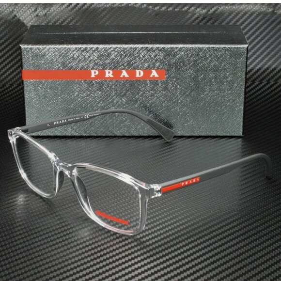 NEW Prada 55mm Transparent Men Eyeglasses - Picture 1 of 4